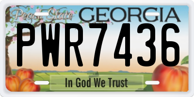 GA license plate PWR7436