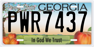GA license plate PWR7437