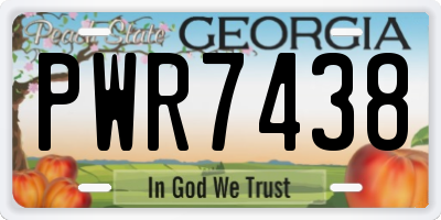 GA license plate PWR7438