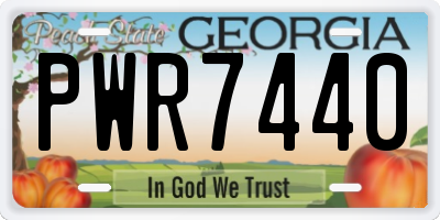 GA license plate PWR7440