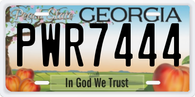GA license plate PWR7444