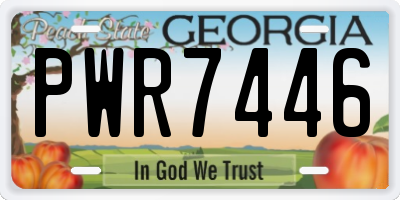 GA license plate PWR7446