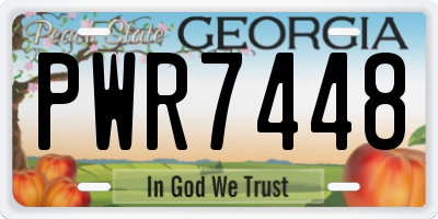 GA license plate PWR7448