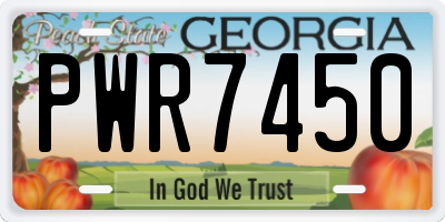 GA license plate PWR7450