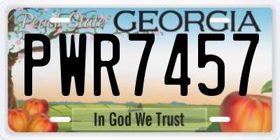 GA license plate PWR7457