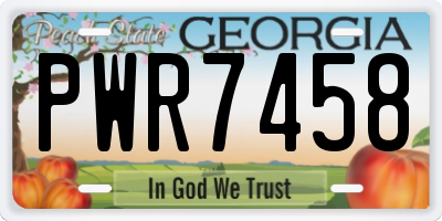 GA license plate PWR7458