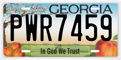 GA license plate PWR7459