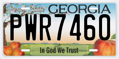 GA license plate PWR7460