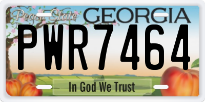 GA license plate PWR7464