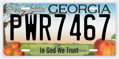 GA license plate PWR7467