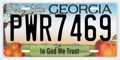 GA license plate PWR7469