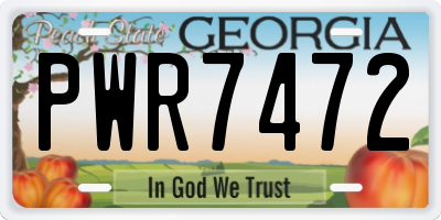 GA license plate PWR7472