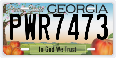 GA license plate PWR7473