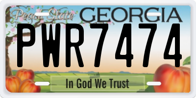 GA license plate PWR7474
