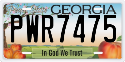 GA license plate PWR7475