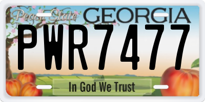 GA license plate PWR7477