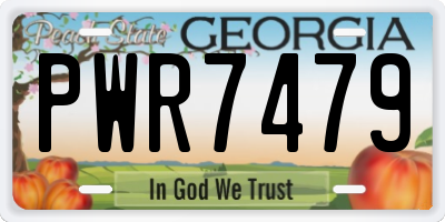 GA license plate PWR7479