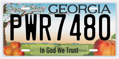 GA license plate PWR7480