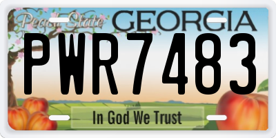 GA license plate PWR7483