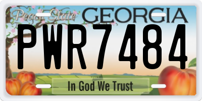 GA license plate PWR7484