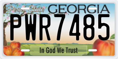 GA license plate PWR7485