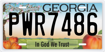 GA license plate PWR7486