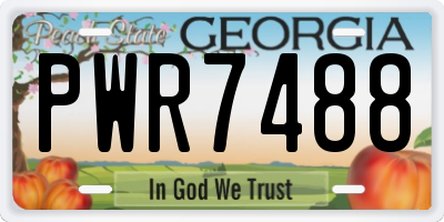 GA license plate PWR7488