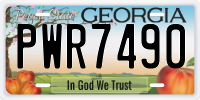 GA license plate PWR7490