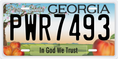 GA license plate PWR7493