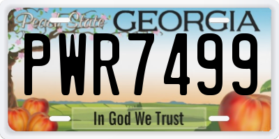 GA license plate PWR7499
