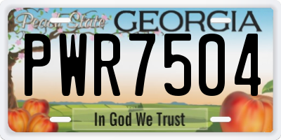 GA license plate PWR7504
