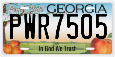 GA license plate PWR7505