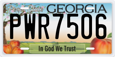 GA license plate PWR7506