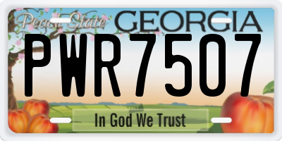 GA license plate PWR7507