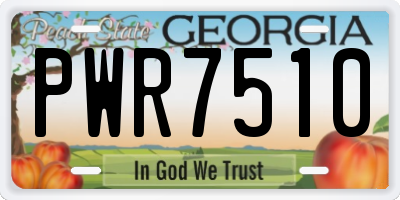 GA license plate PWR7510