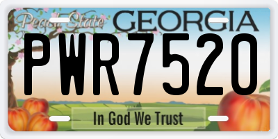GA license plate PWR7520