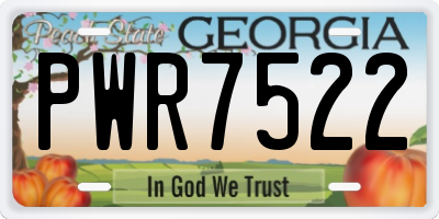 GA license plate PWR7522