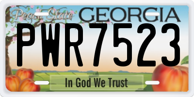 GA license plate PWR7523