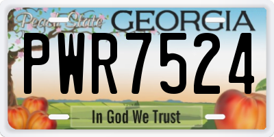GA license plate PWR7524