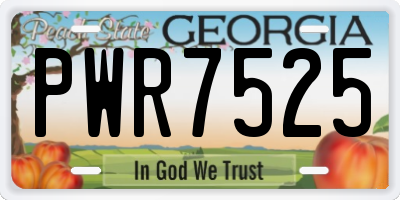 GA license plate PWR7525