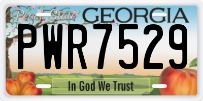 GA license plate PWR7529