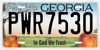 GA license plate PWR7530