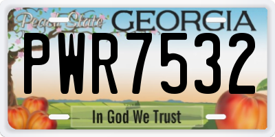 GA license plate PWR7532