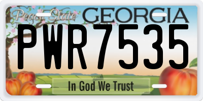 GA license plate PWR7535