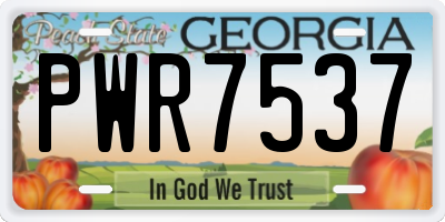 GA license plate PWR7537