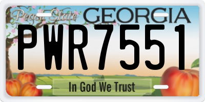GA license plate PWR7551