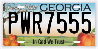GA license plate PWR7555