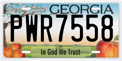 GA license plate PWR7558