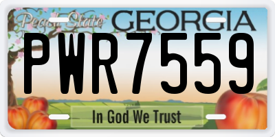 GA license plate PWR7559