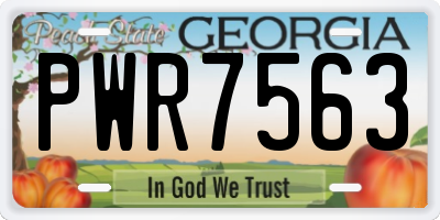 GA license plate PWR7563